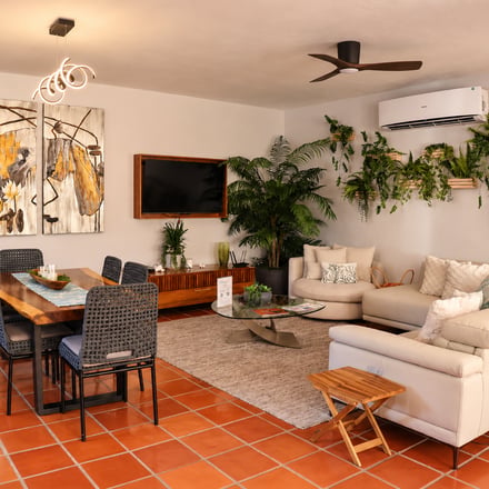 Sala de estar y comedor de Casa del Cielo